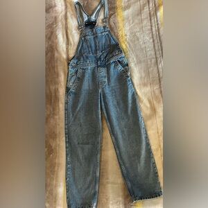 ASOS Design Straight Leg Light Wash Denim Overalls US 6